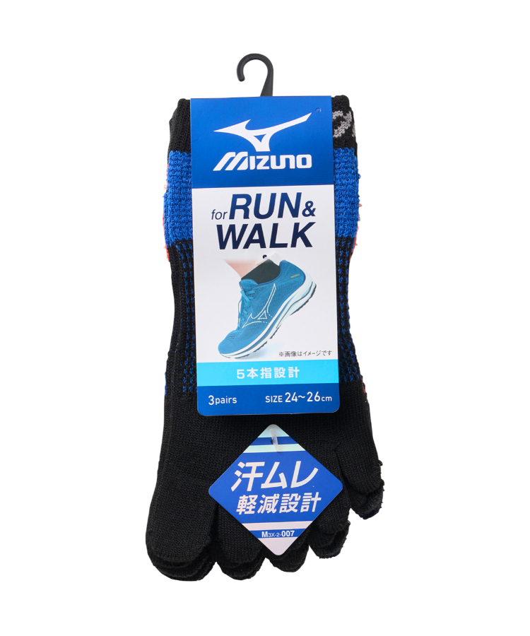 プロミスドロー3枚セット 7 3足組】MIZUNO メンズソックス RUN&WALK 7.5丈 甲メッシュ